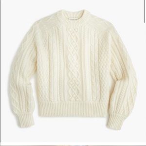 Demylee J. Crew cable knit balloon crew sweater